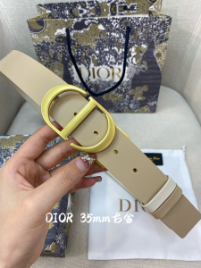 Dior 30 Montaigne Beige Leather Belt 35MM