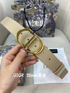 Dior 30 Montaigne Beige Leather Belt 35MM