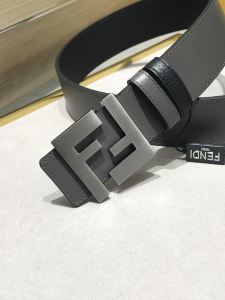 Fendi FF Logo Black Leather Belt 38MM
