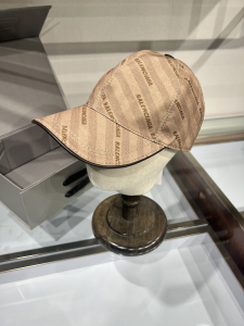 Balenciaga Beige Canvas Baseball Cap Hat