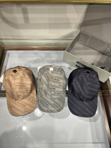 Balenciaga Gray Canvas Baseball Cap Hat