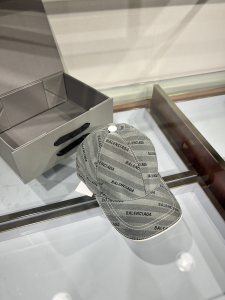 Balenciaga Gray Canvas Baseball Cap Hat