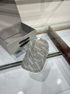 Balenciaga Gray Canvas Baseball Cap Hat