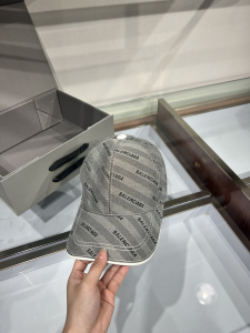 Balenciaga Gray Canvas Baseball Cap Hat