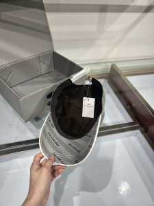 Balenciaga Gray Canvas Baseball Cap Hat