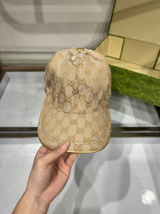 Gucci Beige GG Canvas Baseball Cap Hat