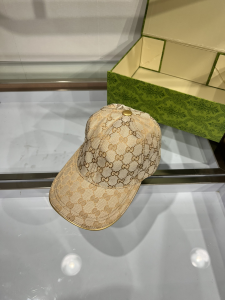 Gucci Beige GG Canvas Baseball Cap Hat
