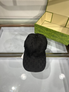 Gucci Black GG Canvas Baseball Cap Hat