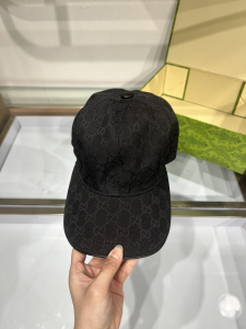 Gucci Black GG Canvas Baseball Cap Hat