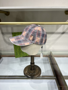 Gucci GG Check Canvas Baseball Cap Hat