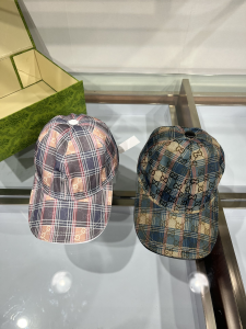 Gucci GG Check Canvas Baseball Cap Hat