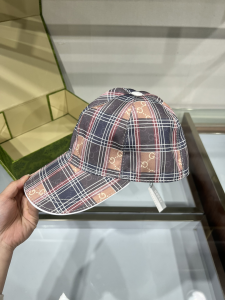 Gucci GG Check Canvas Baseball Cap Hat