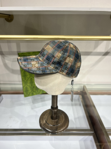 Gucci GG Check Canvas Baseball Cap Hat