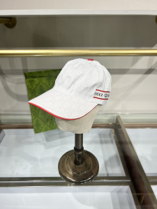 Gucci White GG Canvas Baseball Cap Hat