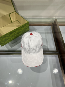 Gucci White GG Canvas Baseball Cap Hat