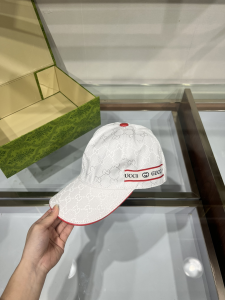 Gucci White GG Canvas Baseball Cap Hat