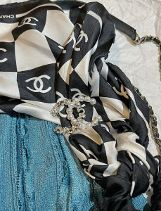 Chanel Crystal Pearl CC Logo Brooch