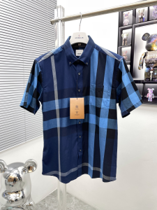 Burberry Short Sleeve Vintage Check Cotton Shirt Blue MtoXXXL Burberry Short Sleeve Vintage Check Cotton Shirt Blue MtoXXXL