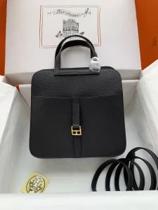Hermes Halzan Black Leather Bag