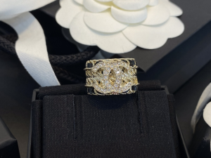 Chanel Crystals CC Rings Black