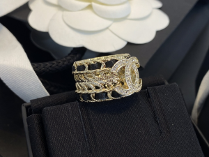 Chanel Crystals CC Rings Black