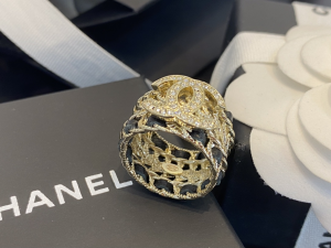 Chanel Crystals CC Rings Black