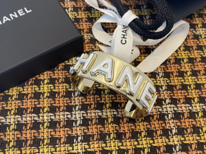 Chanel Monogram Gold Bangle Bracelet