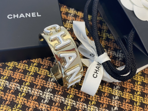 Chanel Monogram Gold Bangle Bracelet