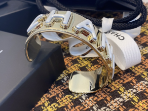 Chanel Monogram Gold Bangle Bracelet