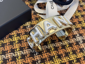Chanel Monogram Gold Bangle Bracelet