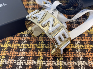 Chanel Monogram Gold Bangle Bracelet