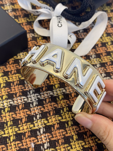 Chanel Monogram Gold Bangle Bracelet