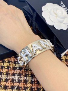 Chanel Monogram Gold Bangle Bracelet