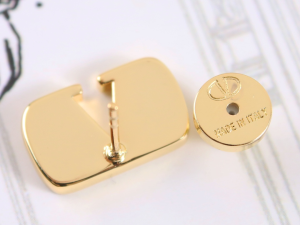 Valentino Crystal Vlogo Gold Earrings