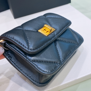 Chanel Black Leather Small Pouch Belt