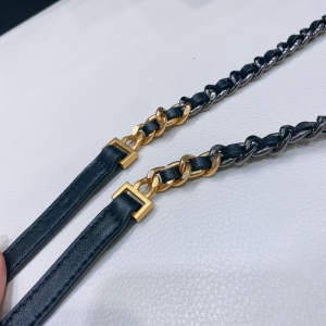 Chanel Black Leather Small Pouch Belt