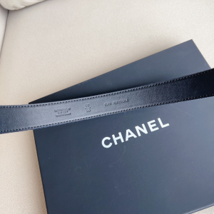 Chanel Blue Denim Leather Belt 30MM