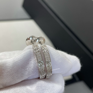 Cartier Crystal Silver Love Earrings
