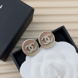 Chanel Crystal CC Round Earring