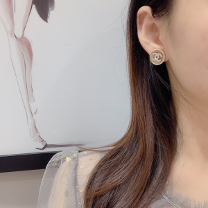 Chanel Crystal CC Round Earring