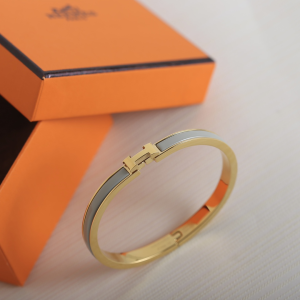 Hermes Mini Clic H Bangle Bracelet Gray