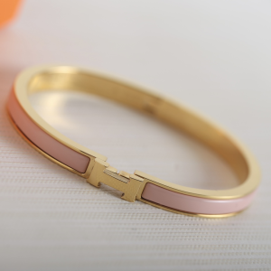 Hermes Mini Clic H Bangle Bracelet Pink