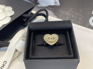 Chanel CC Crystals Heart Rings