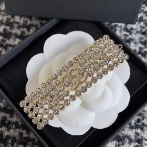 Chanel Gold CC Crystals Hair Clip
