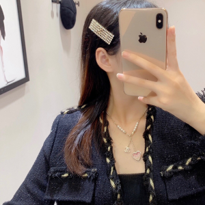 Chanel Gold CC Crystals Hair Clip