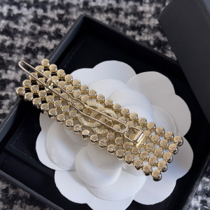 Chanel Gold CC Crystals Hair Clip