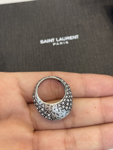 Saint Laurent YSL Bumpy Rhinestone Rings