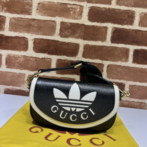 Adidas x Gucci Black Leather Mini Shoulder Crossbody Bag Adidas x Gucci Black Leather Mini Shoulder Crossbody Bag