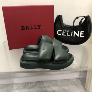 Bally Joey Green Leather Sandals