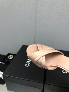 Chanel Pink Satin Heeled Sandal